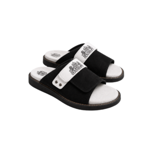 Veltorian Luxury suede slides for men with crest strap and cushioned insole